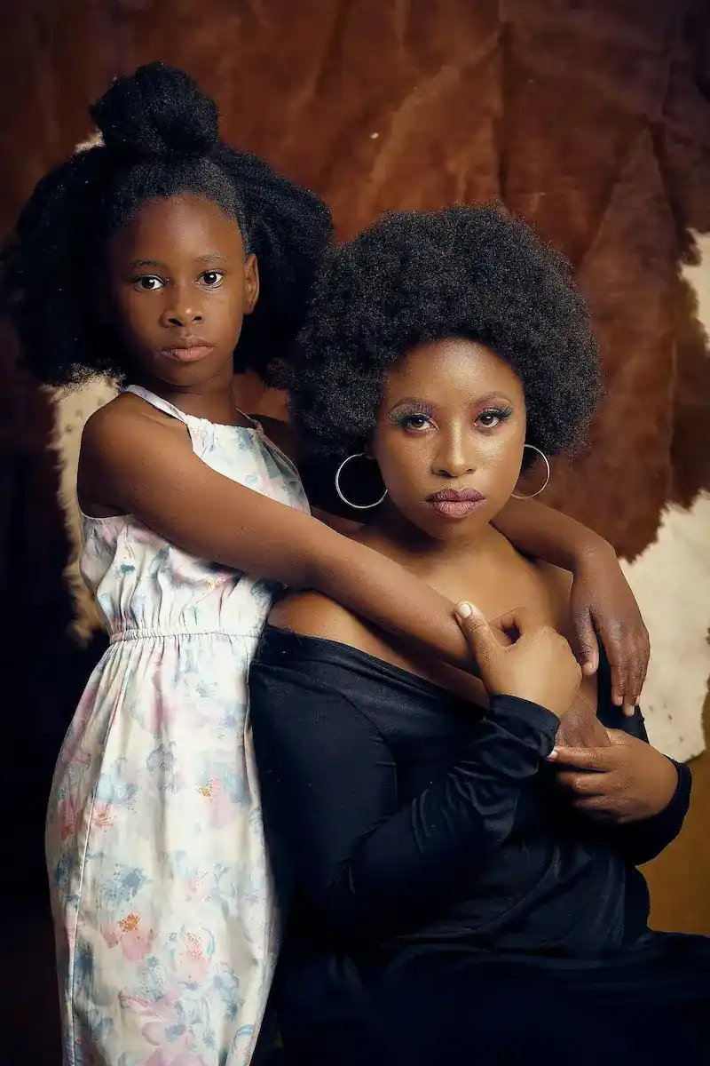 Beautiful woman with styled locs